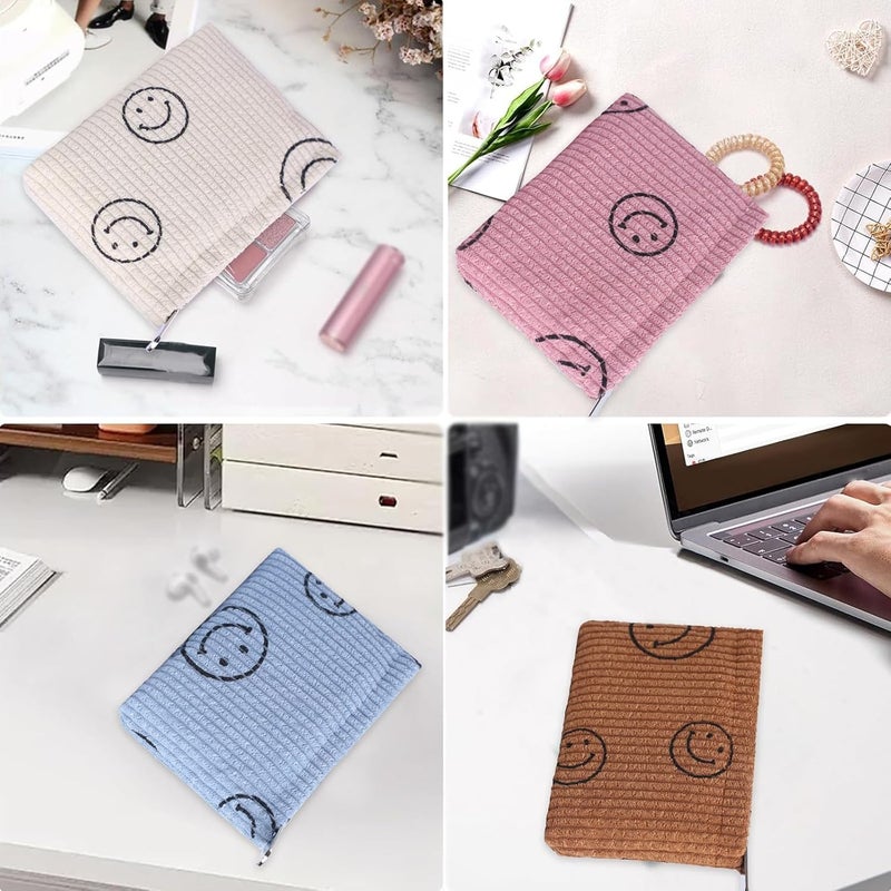 Teircno 2 Pack Coin Purse, Soft Corduroy Purse Pouch with Zipper Cute Smiley Face Coin Purse Mini Change Purse Pouch for Pocket, Small Purse for Women Credit Card Key Lipstick Holder - Image 4